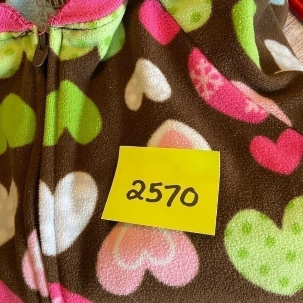 Child of Mine Pajamas Toddler Girls Size 5T Heart Print Fleece Footie PJs